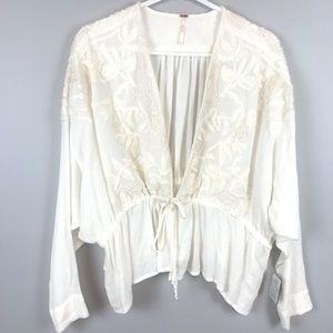 NWT Free People Lace Jacket w adjusted front tie